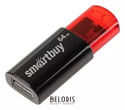 Флешка Smartbuy Click, 64 Гб, Usb2.0, чт до 25 мб/с, зап до 15 мб/с, чёрная