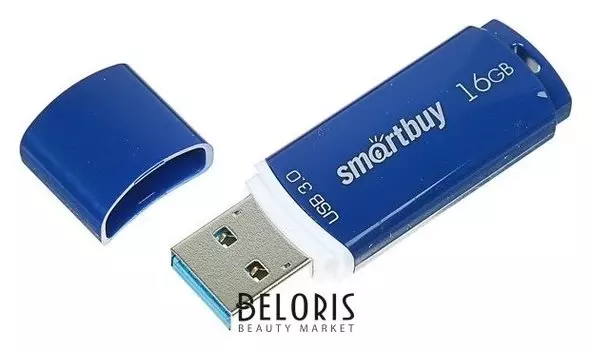 Флешка Smartbuy Crown Blue, 16 Гб, Usb3.0, чт до 140 мб/с, зап до 40 мб/с, синяя