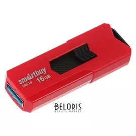 Флешка Smartbuy Stream Red, 16 Гб, Usb3.0, чт до 140 мб/с, зап до 40 мб/с, красная