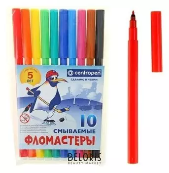 Фломастеры 10 цветов Пингвины