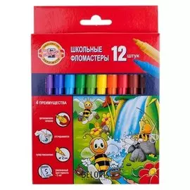 Фломастеры 12 цветов Пчелка