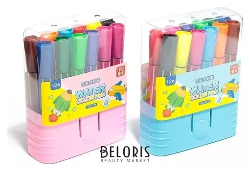 Фломастеры 12 цветов "Полоски"