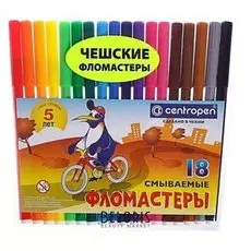 Фломастеры 18 цветов Пингвины