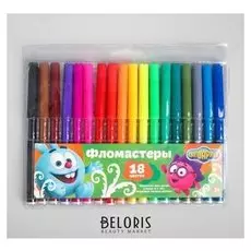 Фломастеры 18 цветов СМЕШАРИКИ Крош и Ежик