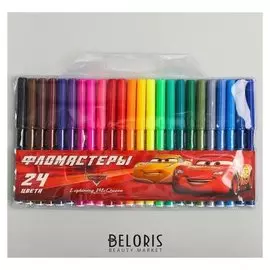 Фломастеры 24 цвета "Тачки", тачки