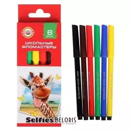 Фломастеры 6цв K-i-n 1002 Selfies, смываемые, карт/уп с европодвесом