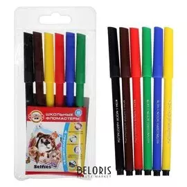Фломастеры 6цв K-i-n 1002 Selfies, смываемые, пакет с европодвесом