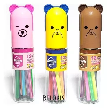 Фломастеры Мишка, 12 цветов