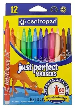 Фломастеры невысыхаемые Just Perfect, 12 цветов