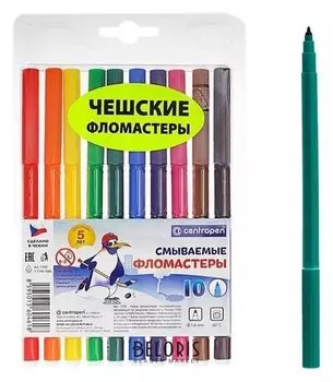 Фломастеры смываемые, 10 цветов