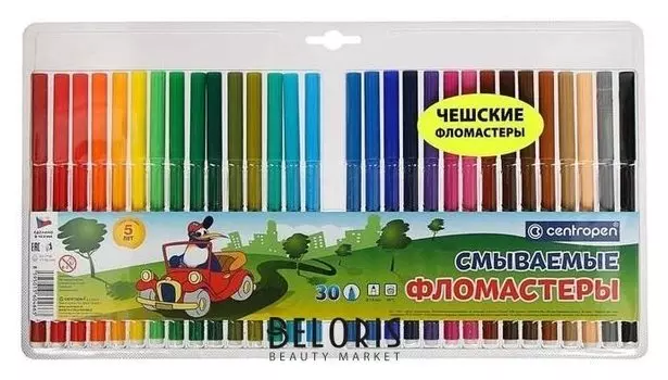 Фломастеры смываемые, 30 цветов