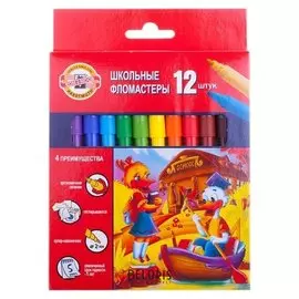 Фломастеры трёхгранные "Утята", 12 цветов