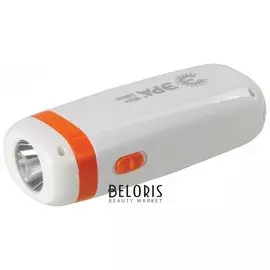 Фонарь светодиодный ЭРА KA10S, 10 х LED + 1 х LED, 2 режима, туристический, аккумуляторный заряд от 220 V