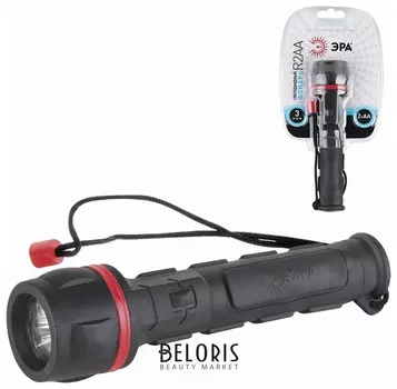 Фонарь светодиодный ЭРА R2AA, 3 x LED, обрезиненный корпус, питание 2xAA (в комплект не входят)