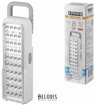 Фонарь светодиодный ТРОФИ TL30, 30 х LED, кемпинговый, аккумуляторный, заряд от 220 V