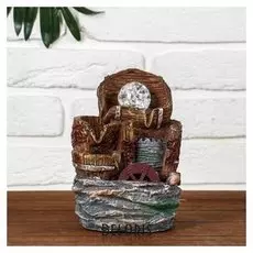 Фонтан "Бочонки" 11х14х19 см (С подсветкой)