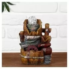 Фонтан "Бочонки с кувшином" 11х14х19 см (С подсветкой)