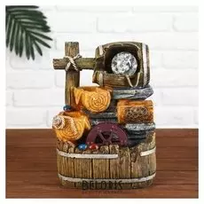 Фонтан "Деревянные бочонки" 16х20х27 см (С подсветкой)