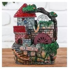 Фонтан "Дом с башней" 10*14*19 см (С подсветкой)