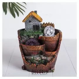 Фонтан "Домик у реки" 14х20х24,5 см (С подсветкой)