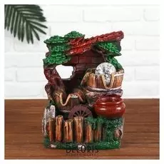 Фонтан "Домик у забора" 13*17*25 см (С подсветкой)