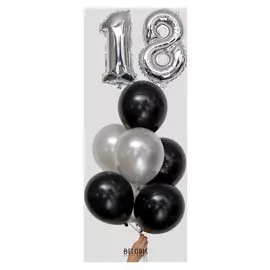 Фонтан из шаров "18-летие", латекс, фольга, 10 шт.