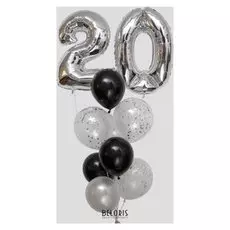Фонтан из шаров «20 лет», латекс, фольга, 11 шт.