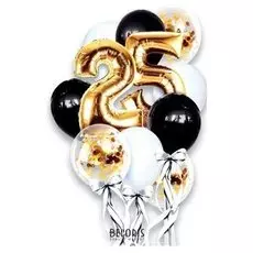 Фонтан из шаров «25 лет», с конфетти, латекс, фольга, 11 шт.