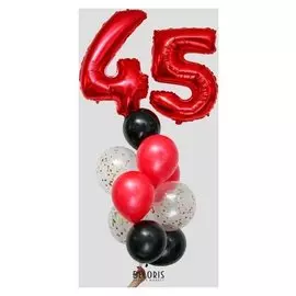 Фонтан из шаров «45 лет», латекс, фольга, 11 шт.