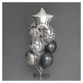 Фонтан из шаров "На стиле", латекс, фольга, 10 шт.