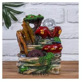 Фонтан "Кувшинчики в лесу" 13*16*20 см (С подсветкой)