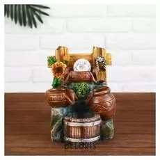 Фонтан "Кувшины и подсолнухи" 14*14*20 см (С подсветкой)