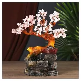 Фонтан настольный от сети "Дерево с листьями" 270 камней 31х21х13 см