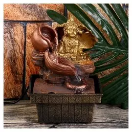 Фонтан настольный от сети "Маленькая кумари в ракушке" 18х12,5х12,5 см