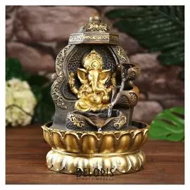Фонтан настольный от сети, подсветка "Ганеша на троне" 28х20х20 см