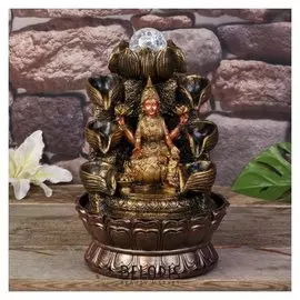 Фонтан настольный от сети, подсветка "Парвати и лотосы" 29х19,5х19,5 см