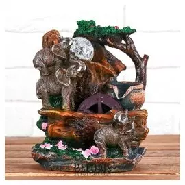 Фонтан "Три слона" 20х23 см (С подсветкой)