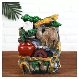 Фонтан "Верблюд у воды" 13*17*25 см (С подсветкой)