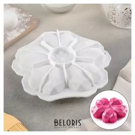 Форма для и муссовых десертов и выпечки «Флер де пьер», 19,5×19,5 см, цвет белый