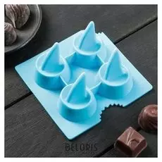 Форма для льда и шоколада "Акула", 4 ячейки