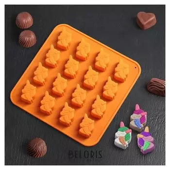 Форма для льда и шоколада «Единорог», 16 ячеек, 18×18×1 см