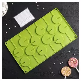 Форма для леденцов и мороженого, 30×17,5 см, "Кувшинки", 12 ячеек