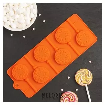 Форма для леденцов и мороженого «Морозко», 6 ячеек, с палочками