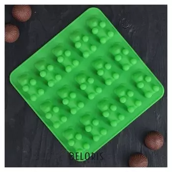 Форма для мармелада «Медвежата», 15 ячеек (4,5×2,5×2 см), 18×2 см