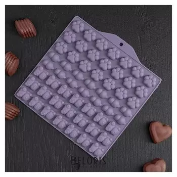 Форма для мармелада «Мяу», 17,5×18 см, 56 ячейки (2×2 см)