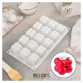 Форма для муссовых десертов и выпечки «Джофлю», 29,5×17 см, 15 ячеек, цвет белый