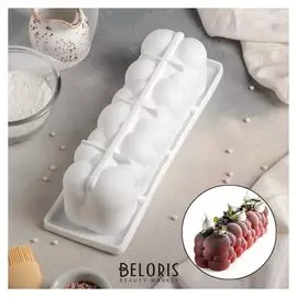 Форма для муссовых десертов и выпечки «Воздушные пузыри», 29×9,5 см (внутренний размер 26×7,5 см), цвет белый