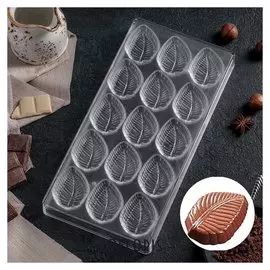 Форма для шоколада 27,5×13,5 см "Листва", 15 ячеек