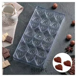 Форма для шоколада 28×14 см "Листопад", 21 ячейка