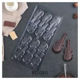 Форма для шоколада 33×16,2 см «Скрипка», 12 ячеек